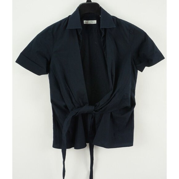 Kamakura Makers 1991 Japan Navy Blue Tie Waist Size 9 Small Short Sleeve Shirt - Picture 1 of 8